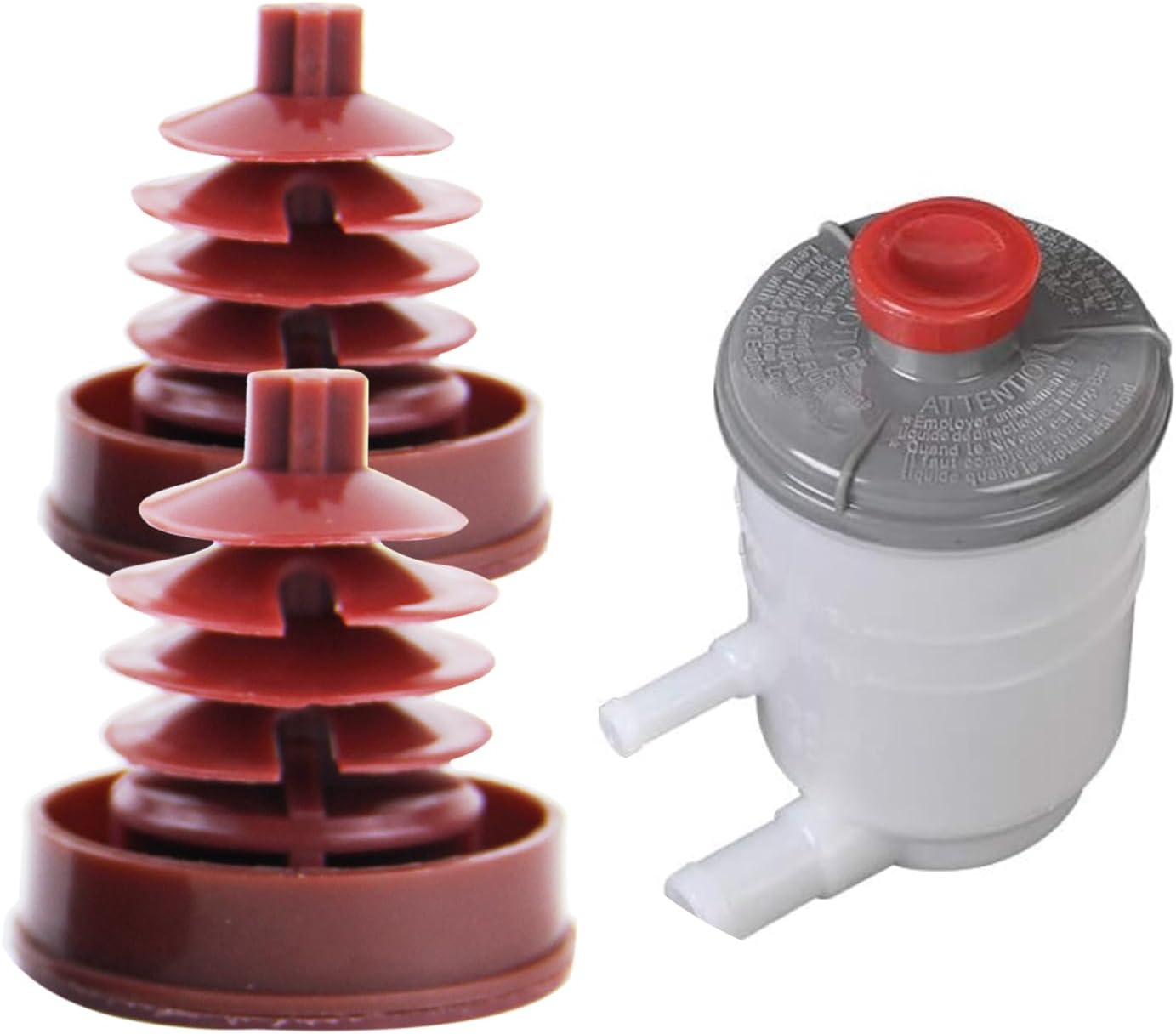 2PCS Power Steering Reservoir Cap, Power Steering Pump Reservoir Cap Plug Cover 53697-Sb3,Power Steering Pump Plug Cover Compatible with Honda Accord Odyssey Crv Civic Rd5/7 (Red)