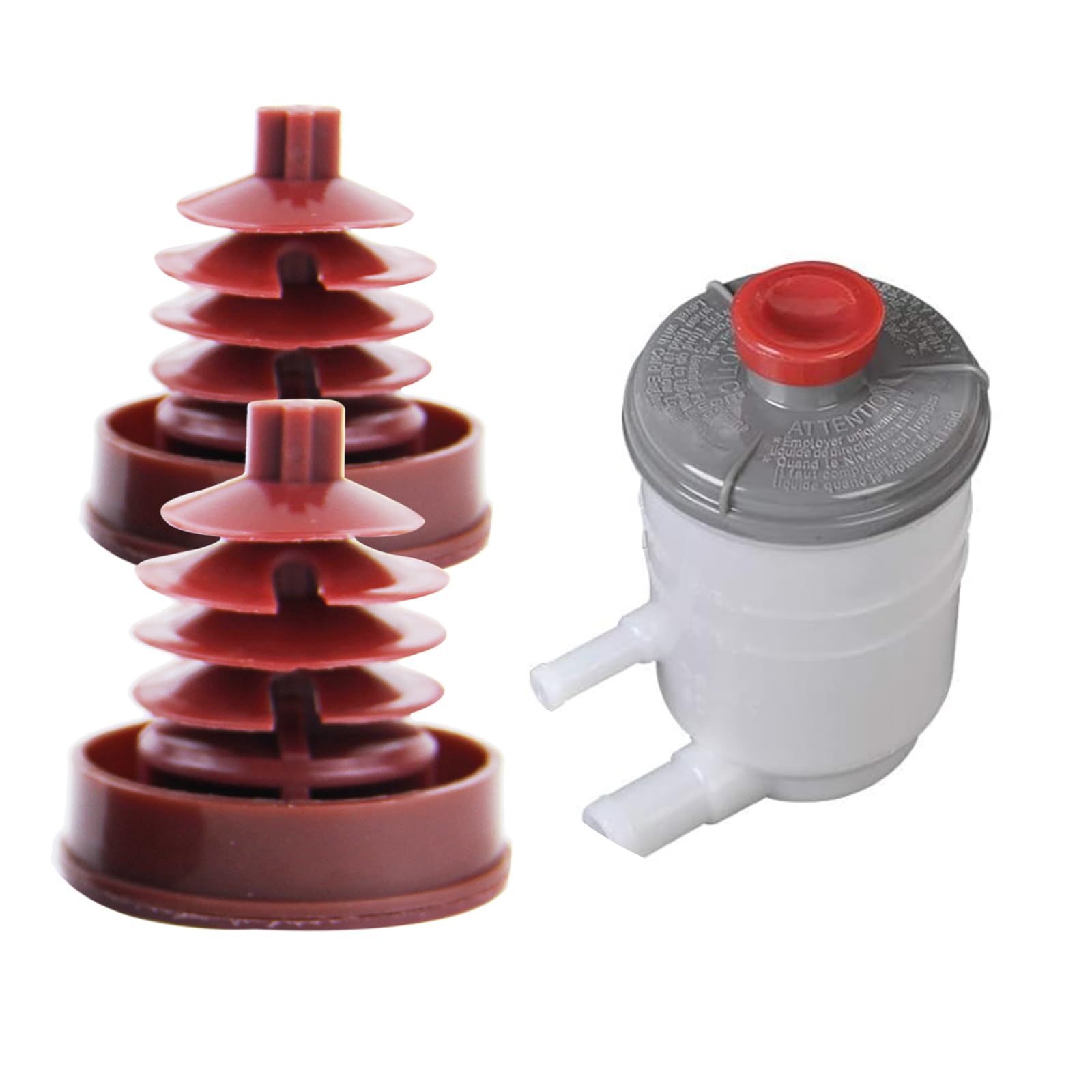 2PCS Power Steering Reservoir Cap, Power Steering Pump Reservoir Cap Plug Cover 53697-Sb3,Power Steering Pump Plug Cover Compatible with Honda Accord Odyssey Crv Civic Rd5/7 (Red)