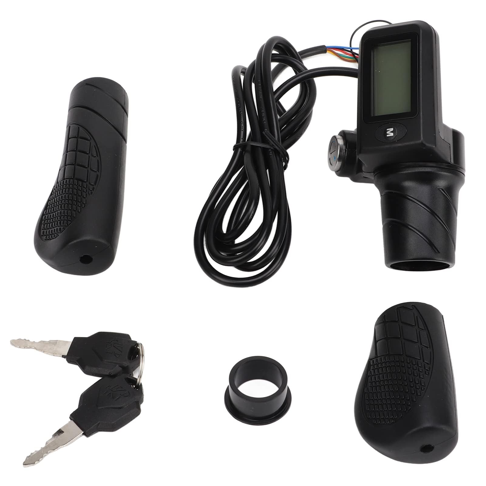 Ensemble de Poignée D'accélérateur de Vélo électrique, Ensemble de Poignée D'accélérateur de Panneau D'affichage LCD Poignée D'accélérateur de Scooter D' pour Les Guidons de