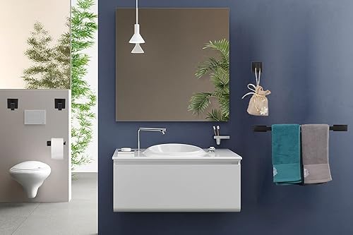 Miniatura 8 de Juego de 5 piezas de accesorios de baño autoadhesivos -SUS304 de acero inoxidable, toallero incluye toallero de 24 pulgadas, soporte para papel