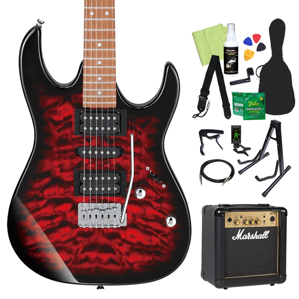 Amazon | Gio Ibanez GRX70QA エレキギター初心者14点セット【MG10付き