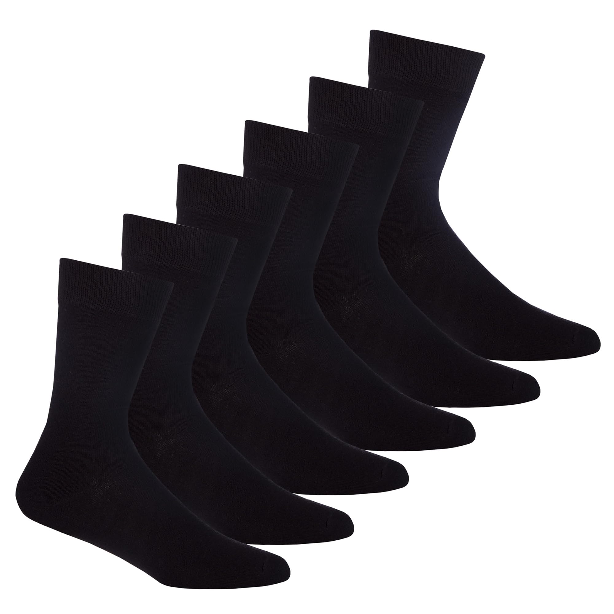 Lotus Women's Cotton Rich Crew Socks 5 Pairs - Soft Breathable Everyday Socks - Cushioned Heel & Toe - Work, Casual & Dress Socks - Pastel Colours - UK Size 4-8