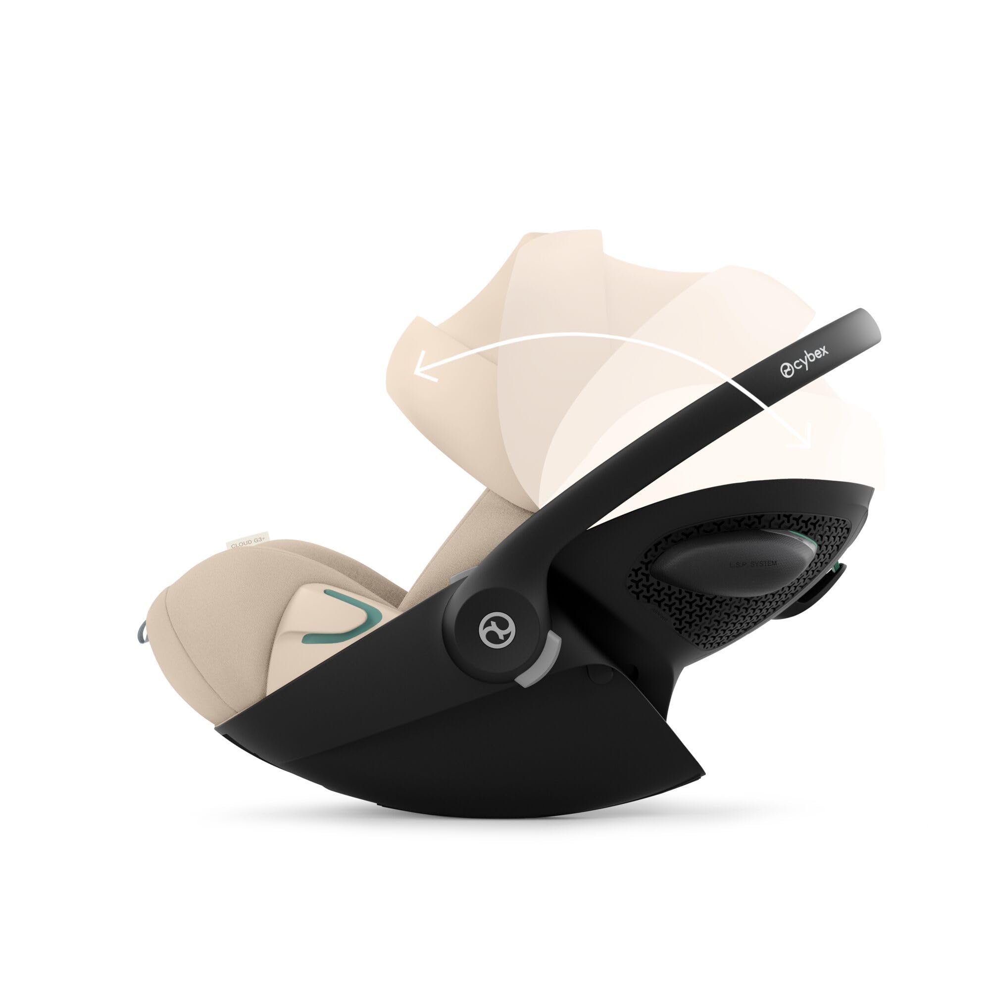 CYBEX Gold Fotelik dziecięcy Cloud G3 Plus, Od urodzenia do 24 miesięcy, Dla dzieci od 40 cm do 87 cm, Maks. 13 kg, Funkcja obrotu o 180°, Siateczkowa tkanina, Z wkładką dla noworodka, Almond Beige