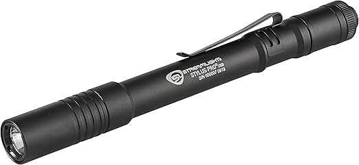 Streamlight 66134 Stylus Pro USB 350-Lumen Rechargeable Penlight with USB Cord & Nylon Holster, Black