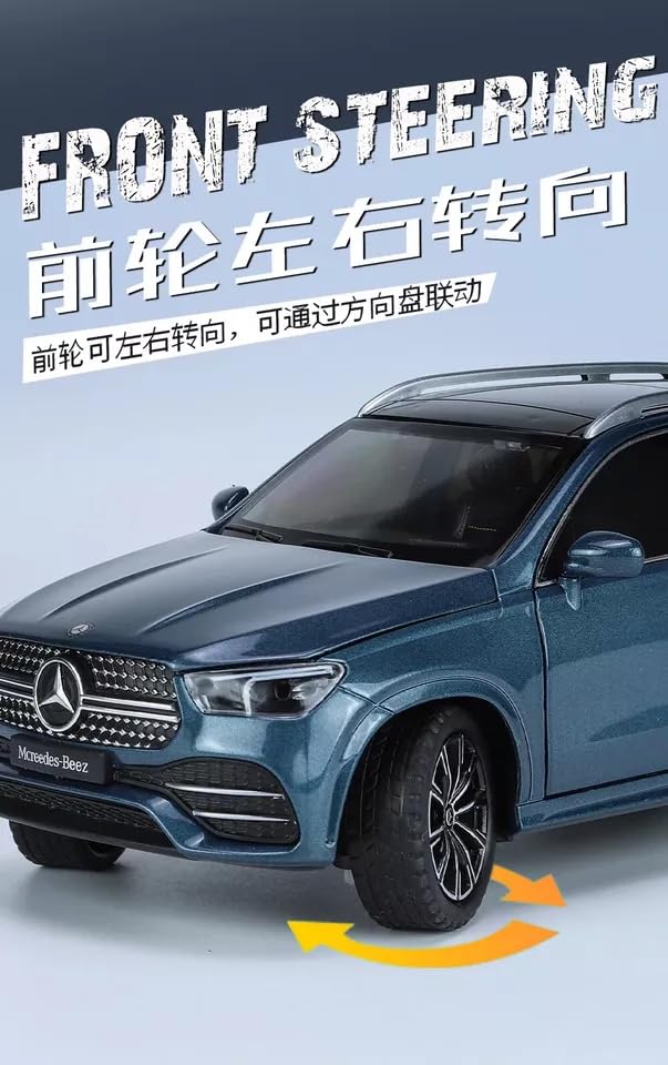 Image of 1:24 Scale Alloy Die-cast Benz GLE 350 Toy Car with Sound and Light, Pull Back Action, Openable Doors, Collectible Model Car for Kids and Gift (Green)