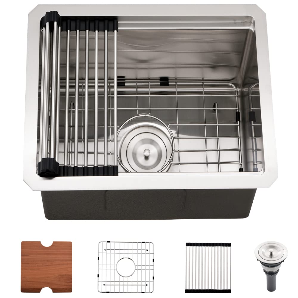17x17 Inch Undermount Bar Sink WorkstationBokaiya Stainless Steel
