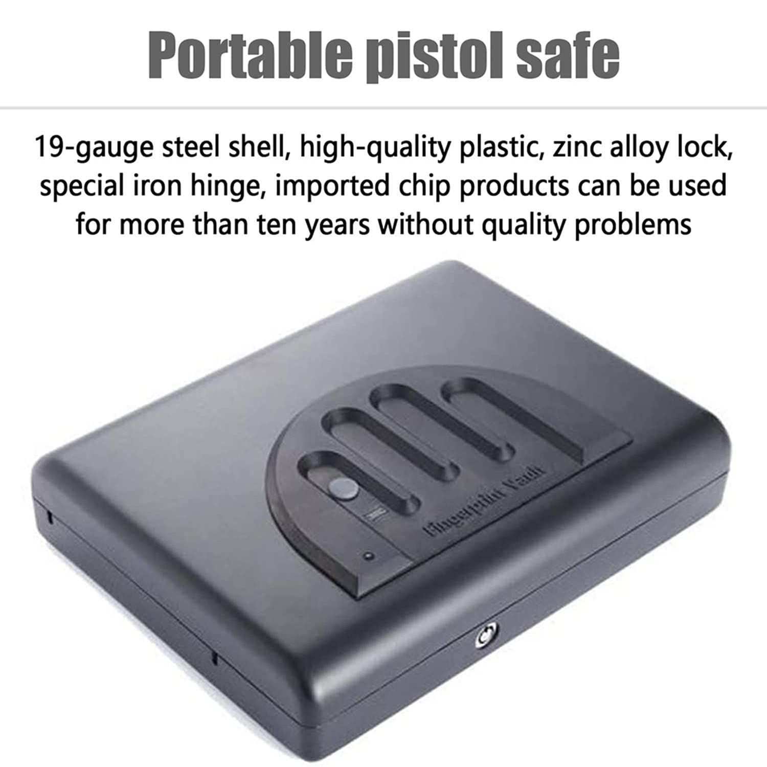 Caja de Seguridad biométrica para Huellas Dactilares con Llave de Repuesto, Cajas Fuertes portátiles para almacenar Dinero, Joyas y Objetos de Valor,280x210x60mm
