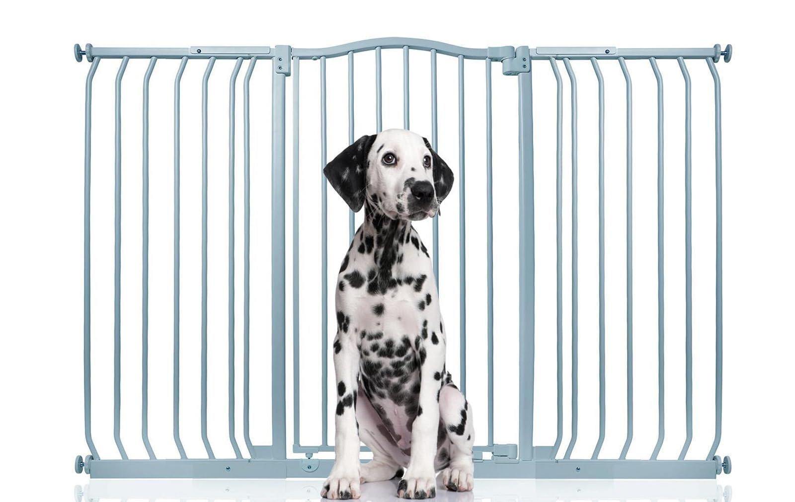 Bettacare Extra Tall Curved Top Dog Gate, 143cm - 152cm, Matt Grey, Extra Tall 100cm in Height, Pressure Fit Pet Gate for Dog and Puppy, Pet and Dog Barrier, Easy Installation