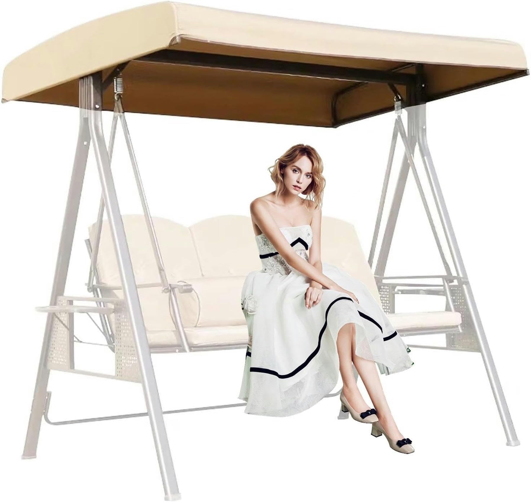 Toit de balancelle anti UV et imperméable pour toile de jardin
