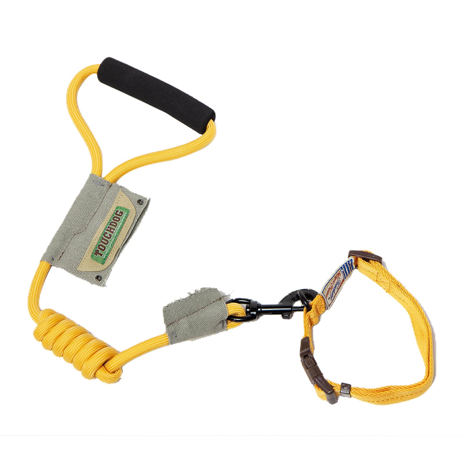 Touchdog Outdoor Reflective Dog Harness and Leash Set, No Pull Adjustable Nylon Dog Harness for Small Medium Dogs, Lightweight Breathable Training Walking Gear (Yellow, S)