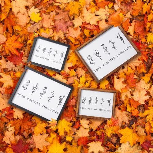 Grow Positive Thoughts Framed Inspirational Wall Art Encouragement Gifts For Women & Kids Inspiring Quotes Wall Decor Positive Affirmations Wall Sign Decor Boho Home Office Classroom Decorations (Black Framed, 11"X14") #TOP6