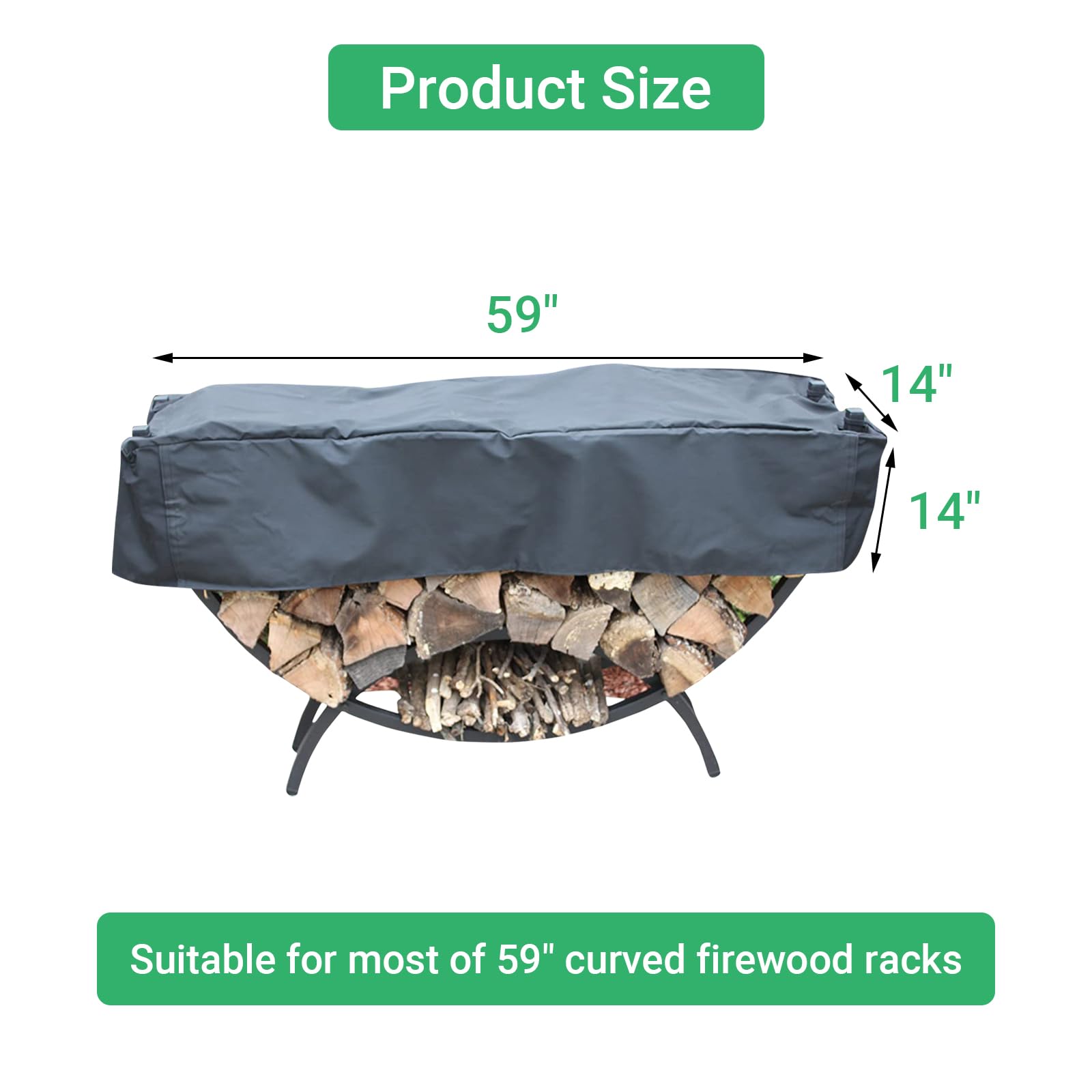 Amazon.com : Curved Firewood Rack Cover - Half Round Log Wood Ring