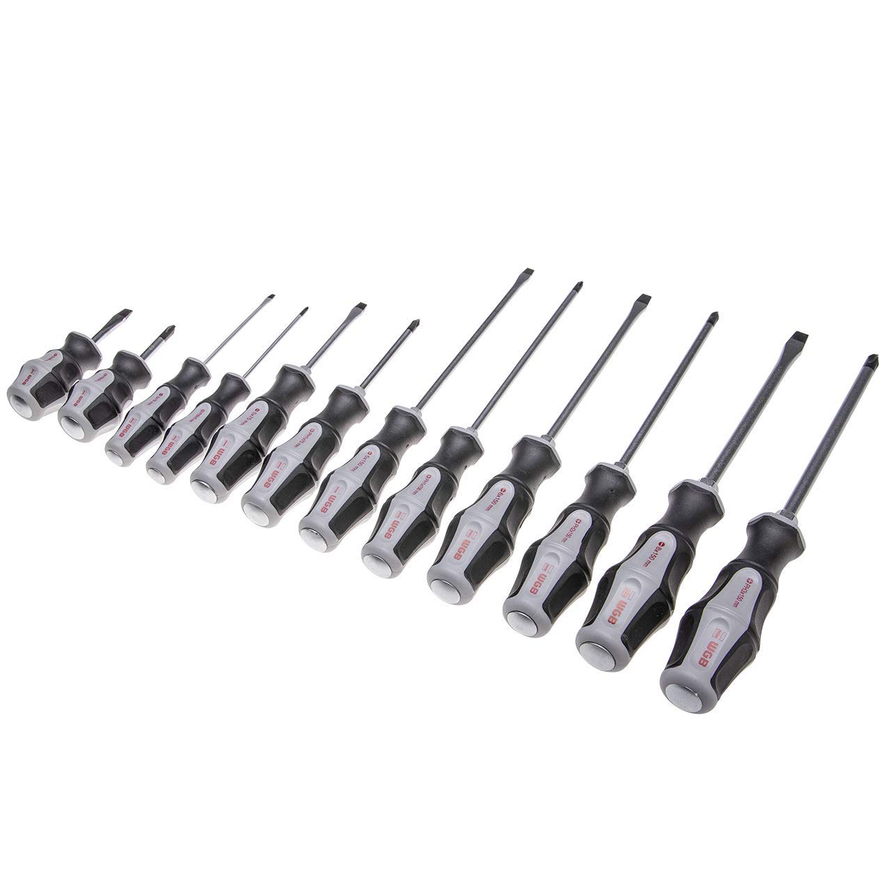 Set di cacciaviti, conforme alle norme DIN ISO 2380 e DIN ISO 8764, 12 pezzi. | WGB Das Werkzeug