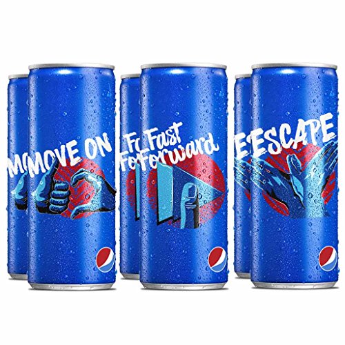 Image of Pepsi Soft Drink Can, 250Ml (Pack of 6) - Cola