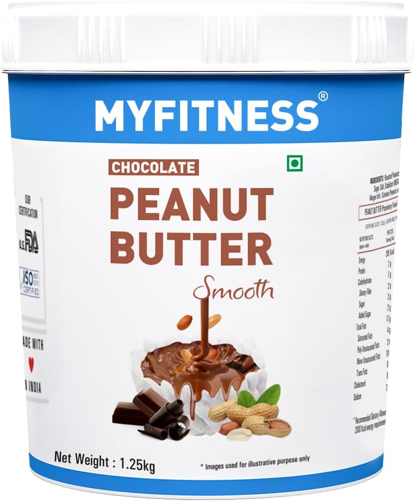 Chocolate Peanut Butter Smooth 1250gm | 22g Protein | Tasty & Healthy Nut Butter Spread |Vegan| Dark Chocolate | Cholesterol Free, Gluten Free| Smooth Peanut Butter | Zero Trans Fat