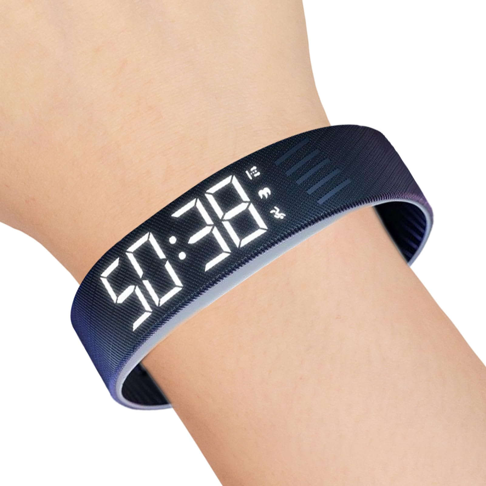Pulsera alarma vibratoria con reloj digital LED impermeable para oficina y dormitorio