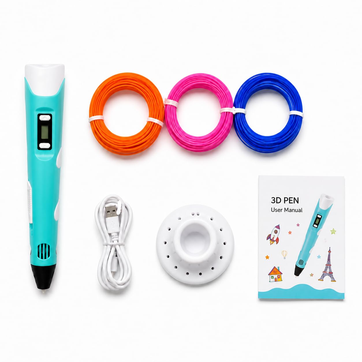 Monex 3D Printing Pen with LCD Display, Adjustable Temperature & Speed Control, 30M PLA Filament Refills, USB Powered 3D Pen Starter Kit for Kids, Students & DIY Art Projects-image-13
