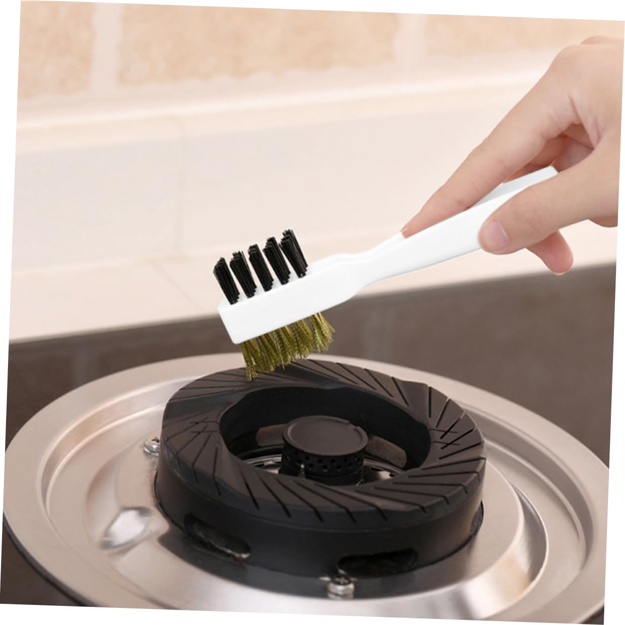 FOMIYES Descaling Brush for Pot Bottom Round Scrub Brush Cookware Scrub Tool Gas Stove Cleaning