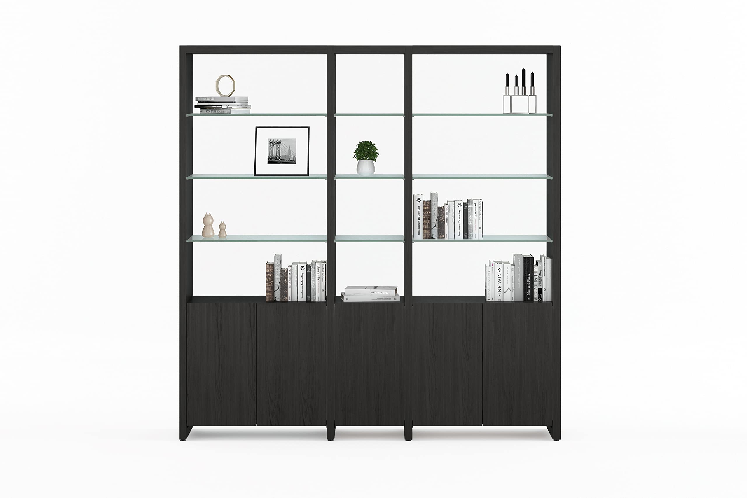 BDI Furniture Linea Shelf 5802-83 75 x 81 Leaning Shelf for Living Room Family Room or Office with