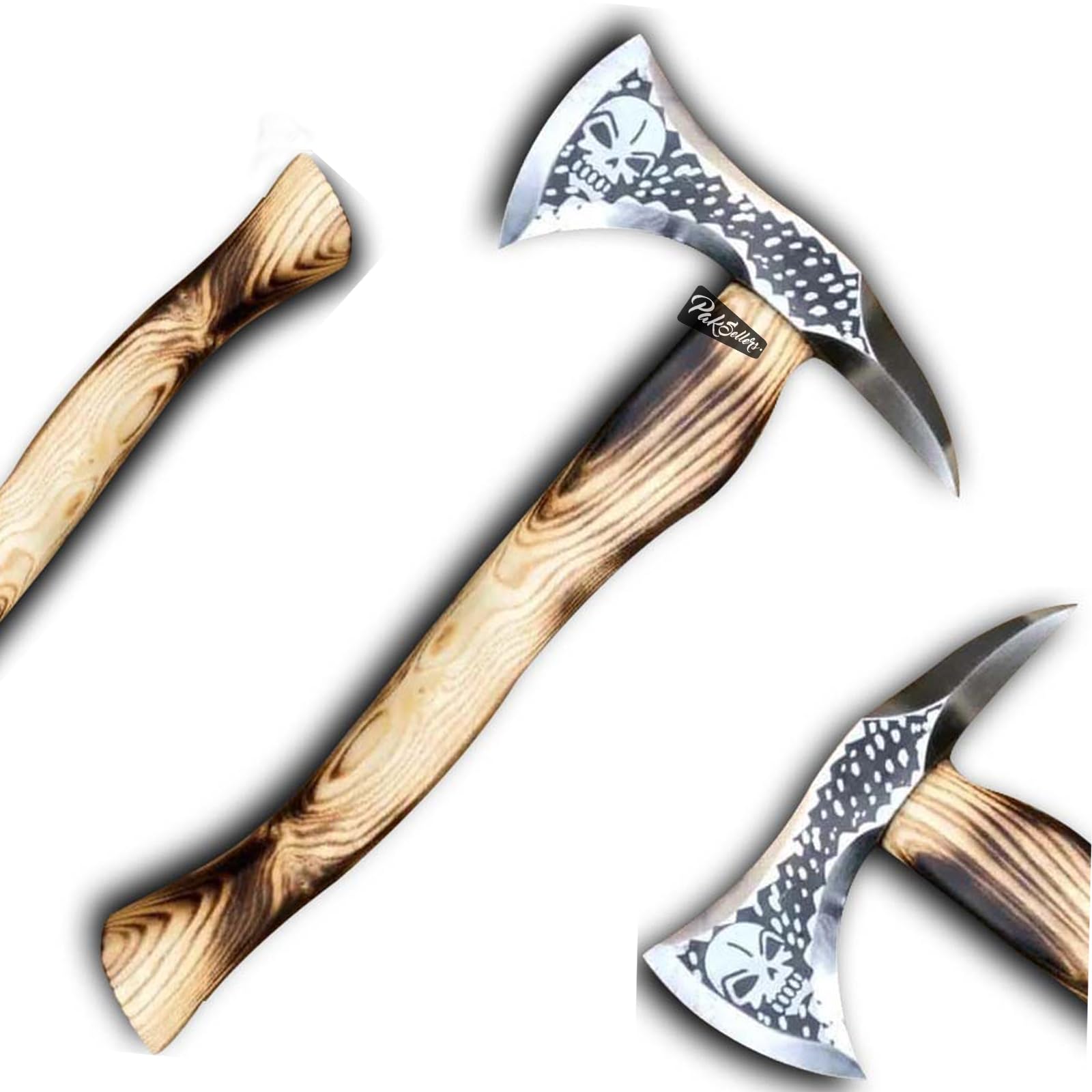 Hache de guerre viking forgée à la main : coupe du bois avec manche en bois de frêne - France