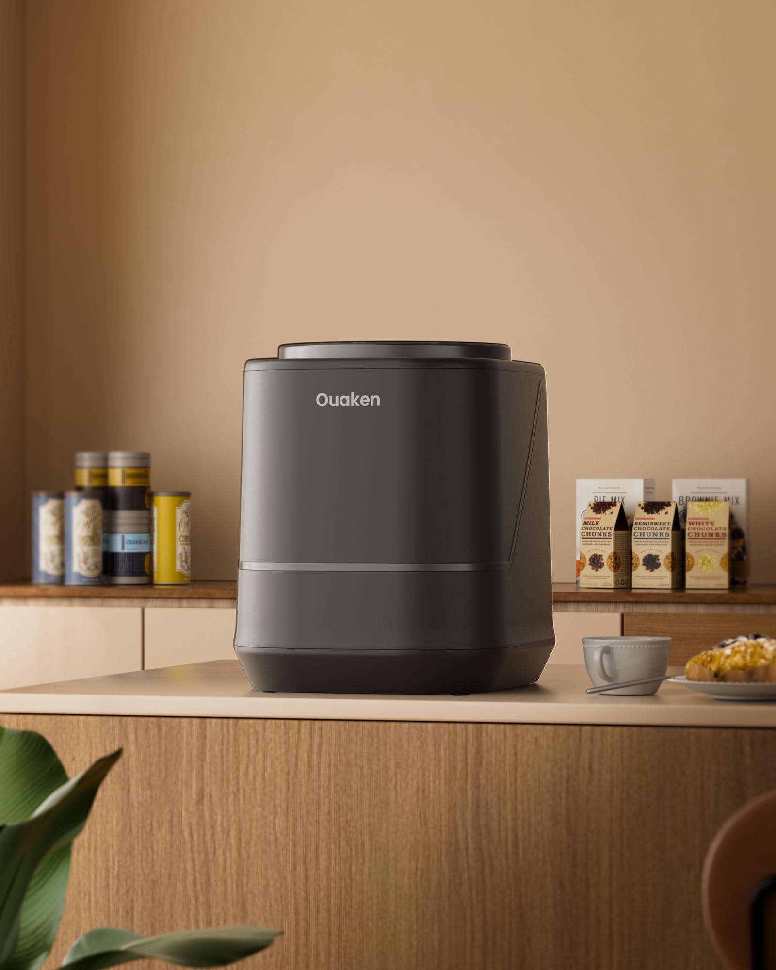 Composteur Électrique de Cuisine 4L, Composteur Intelligent de Comptoir, sans Odeur & Silencieux, Auto-nettoyant – Transforme Les Déchets Alimentaires en Engrais, Composteur d’Intérieur, Noir