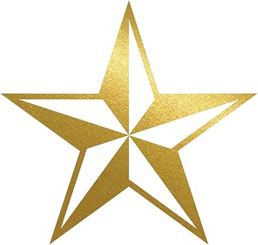 JMM Industries Nautical Star Vinyl Decal Sticker Car Window Bumper Premium Quality UV Resistant Die Cut Gold, 5-Inches