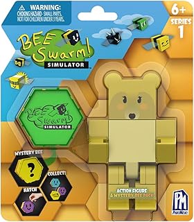 Bee Swarm Simulator â€“ Mother Bear Action Figure Pack w/Mystery Bee & Honeycomb Case (5â€ Articulated Figure & Bonus Items, Series 1)
