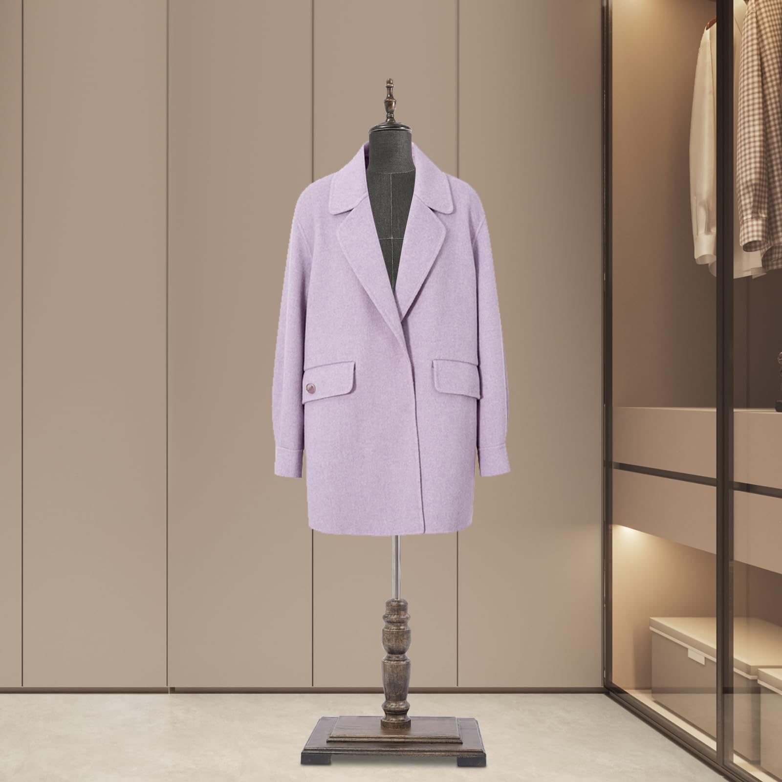 Manichino maschile moderno, manichino da sartoria da uomo con base in legno, manichino per negozi di abbigliamento, sartoria e stand fiere, altezza: 150-180 cm, nero