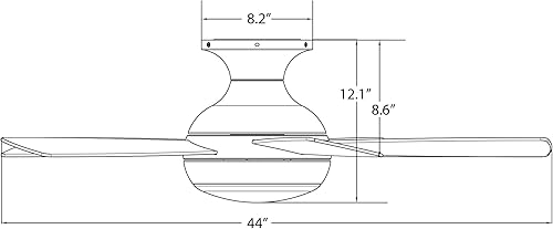 Miniatura 9 de WAC Smart Fans Odyssey - Ventilador de techo empotrado de 5 cuchillas para interiores y exteriores, 44 pulgadas, color blanco mate con kit de luz