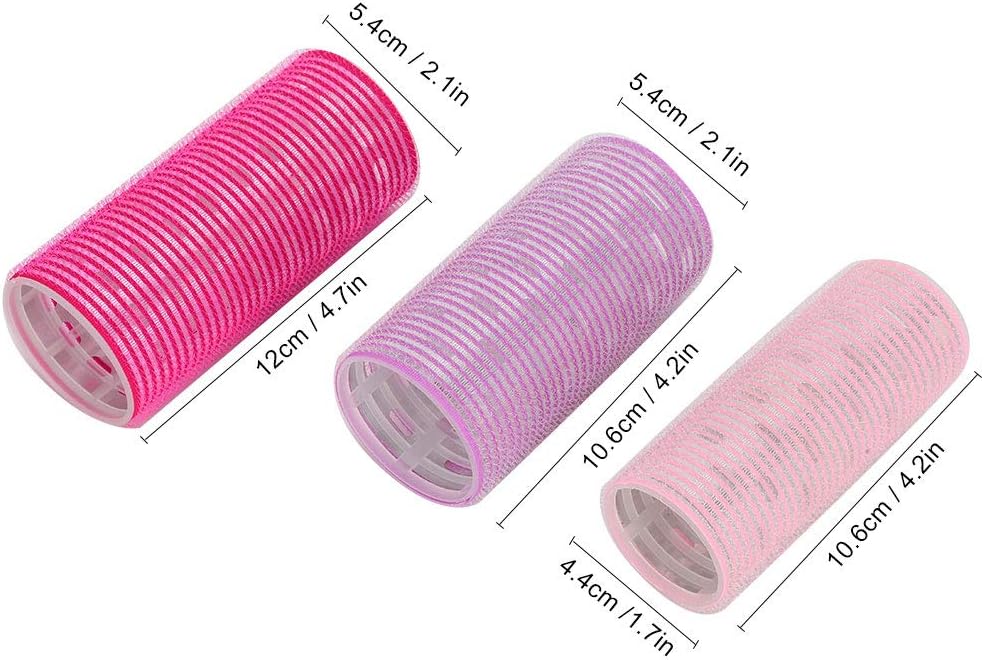 Hair Roller Sets, 3Pcs Self-Adhesive Hair Rollers, Portable Grip Holding Styling Curlers, Hairdressing Tool, Salon Hair Dressing Curlers for DIY Hair