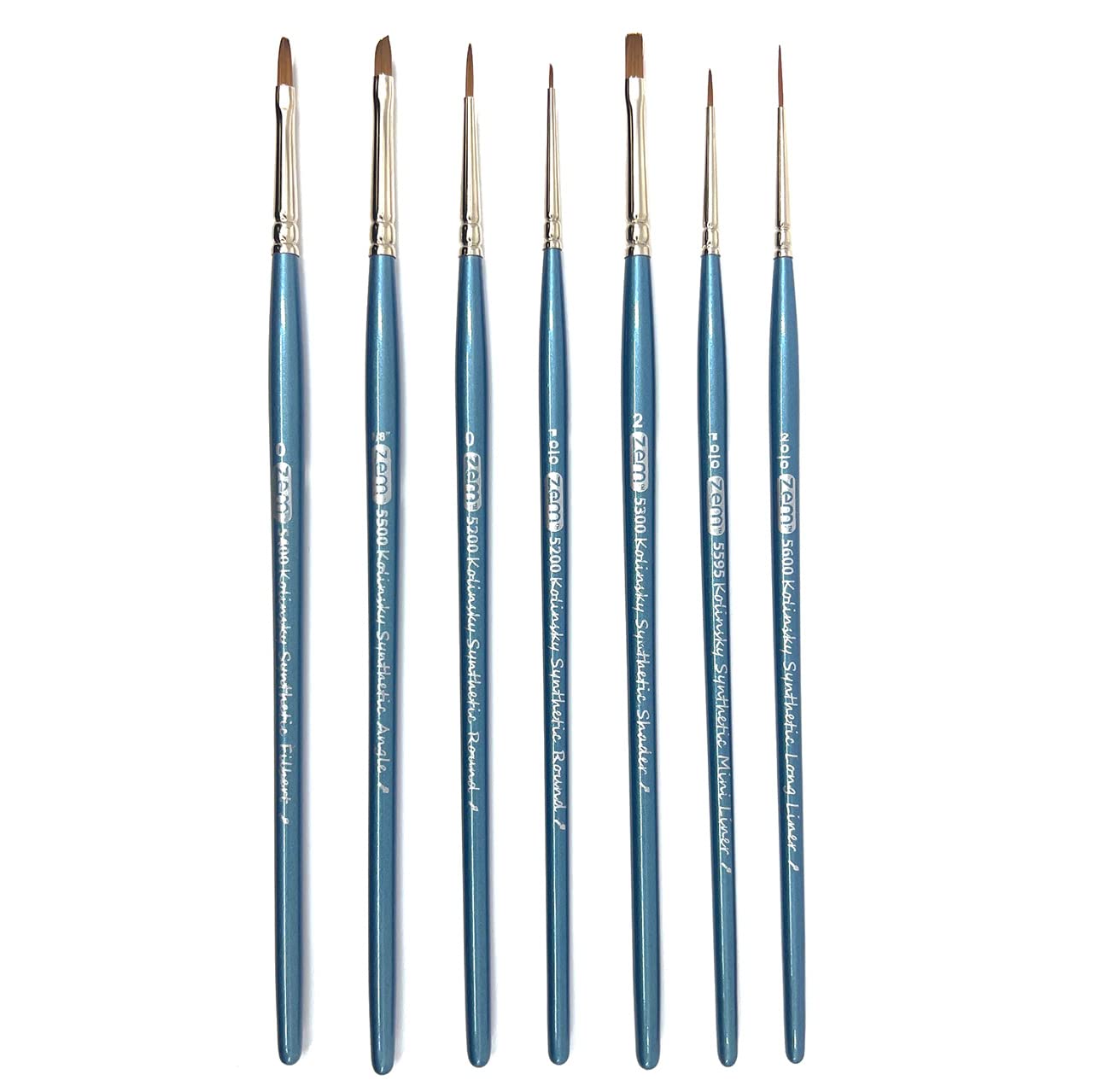 ZEM Pincel Kolinsky Pincel Sintético Acuarela Set 7 piezas | Set de detalles finos