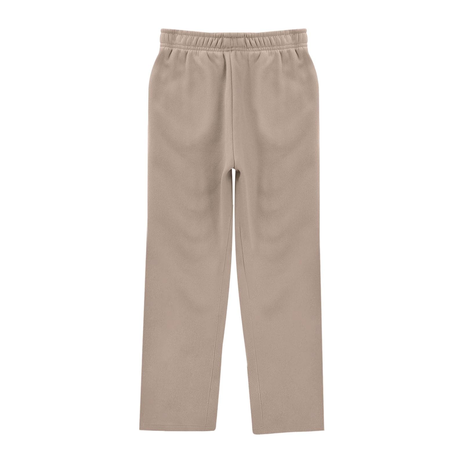 Kinder-Kapuzen-Sweathosen-Set, weites Bein, Khaki, 11–12 Jahre