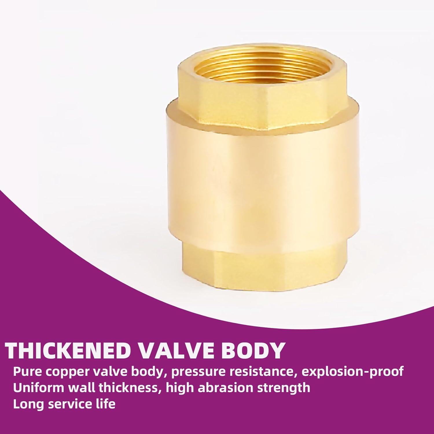 3" One Check Valve, Female Threaded Vertical Check Valve Brass Check Valve for Water Backflow Prevention for oil, Gas-Air Check Valve, Sewage Pump, etc DN80