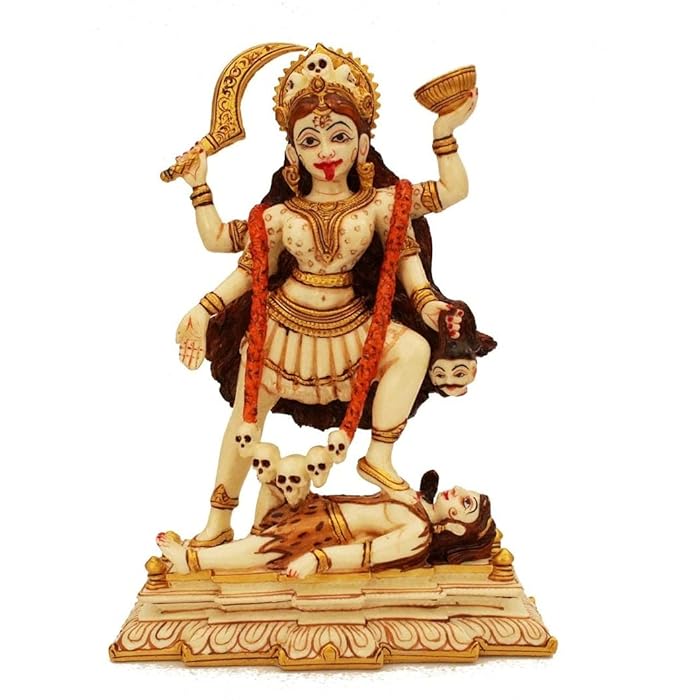 Buy Kali Statue, 19 cm Hand Painted Cultured Marble Goddess Kali Idol