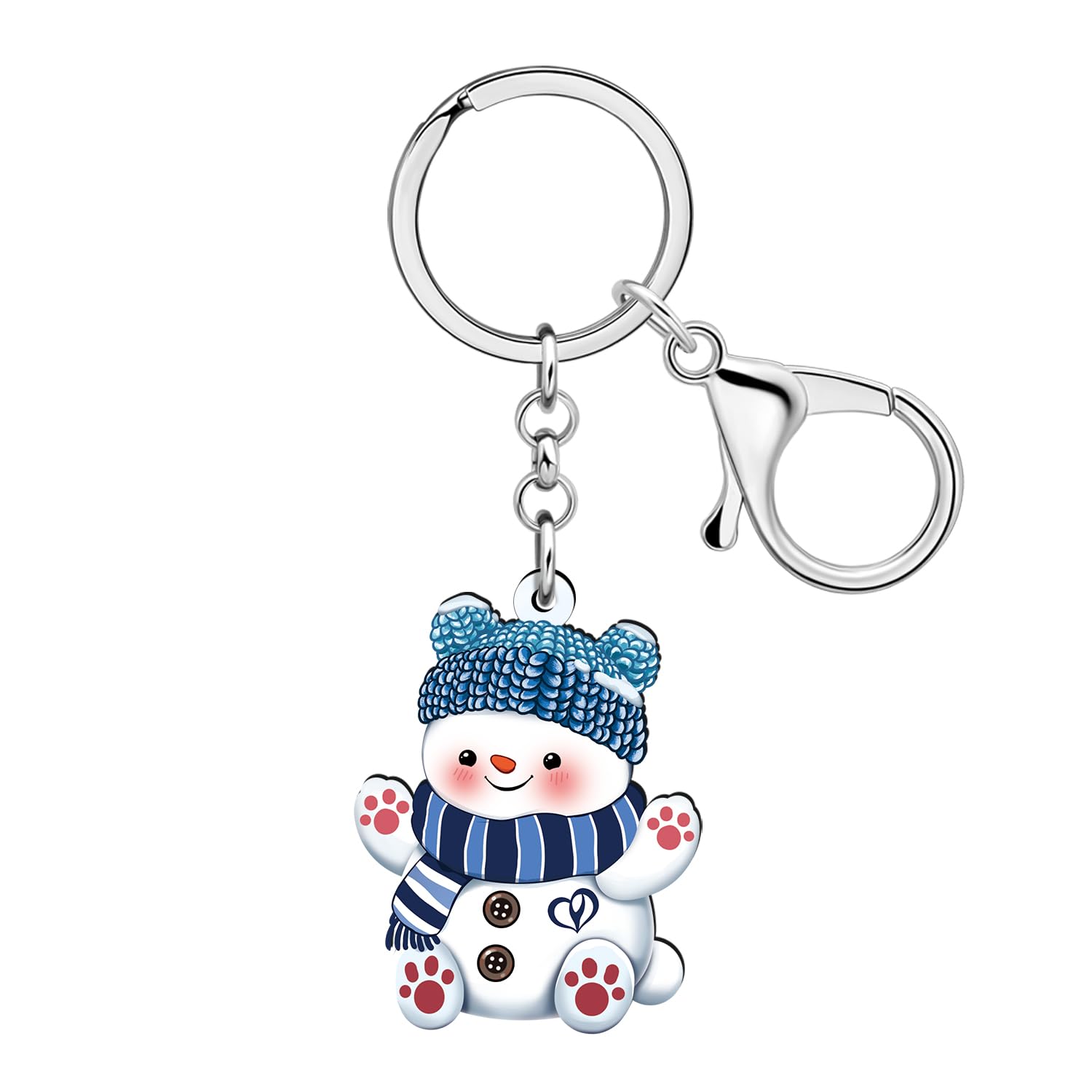LONYOO Acrylic Anime Cute Snowman Keychain Christmas Winter Gifts for Women Girls Purse Charms Car Key Chain