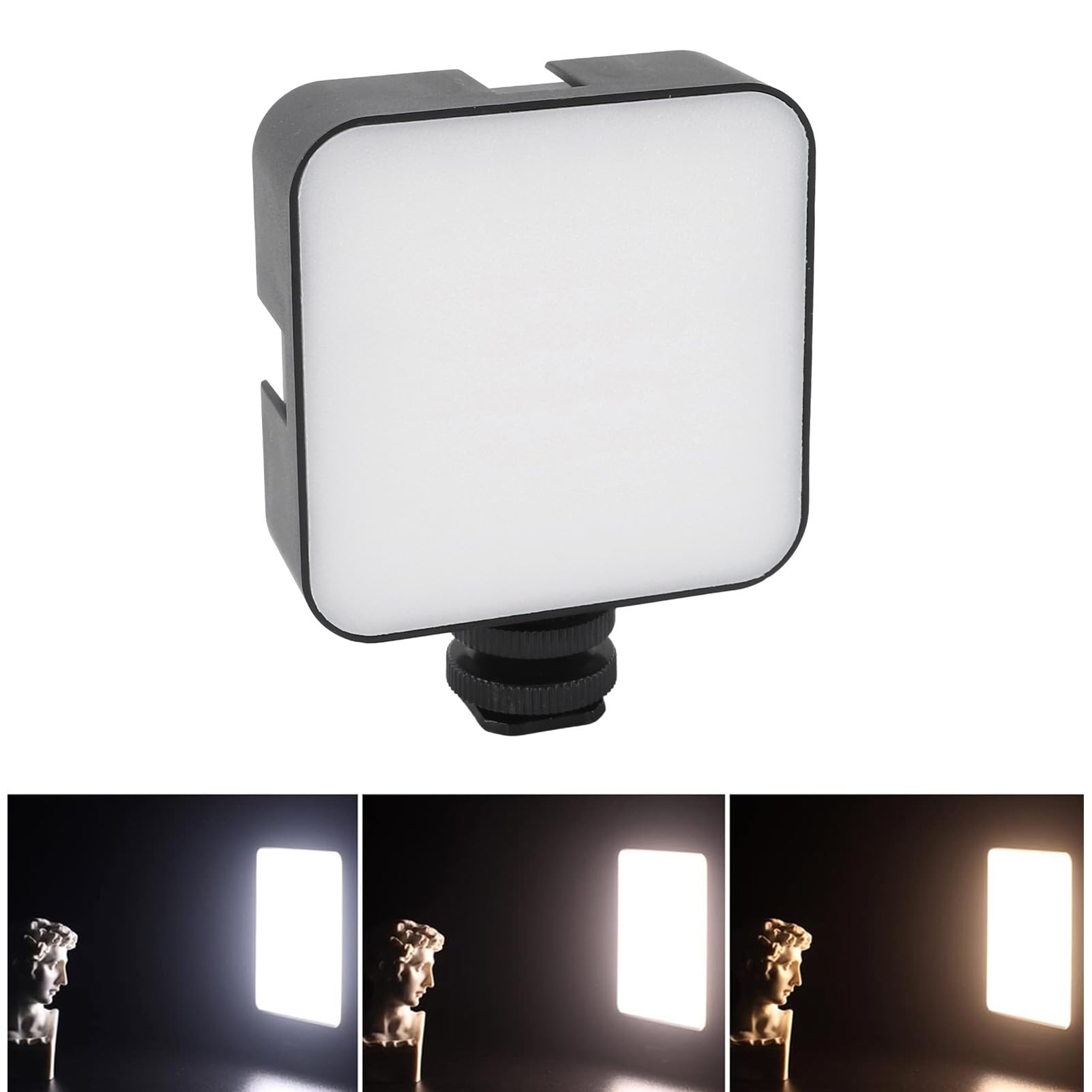 Sunicon LED Camera Video Light, 3 Color Temperature Adjustable Rechargeable Portable Camera Video Light Photography Lighting for Vlogging Recording