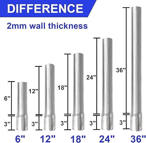 Miniatura 2 de Paquete de 2 extensores de poste de metal de diámetro exterior de 2-38 pulgadas, altura de extensión de poste de valla de 12 pulgadas, acero