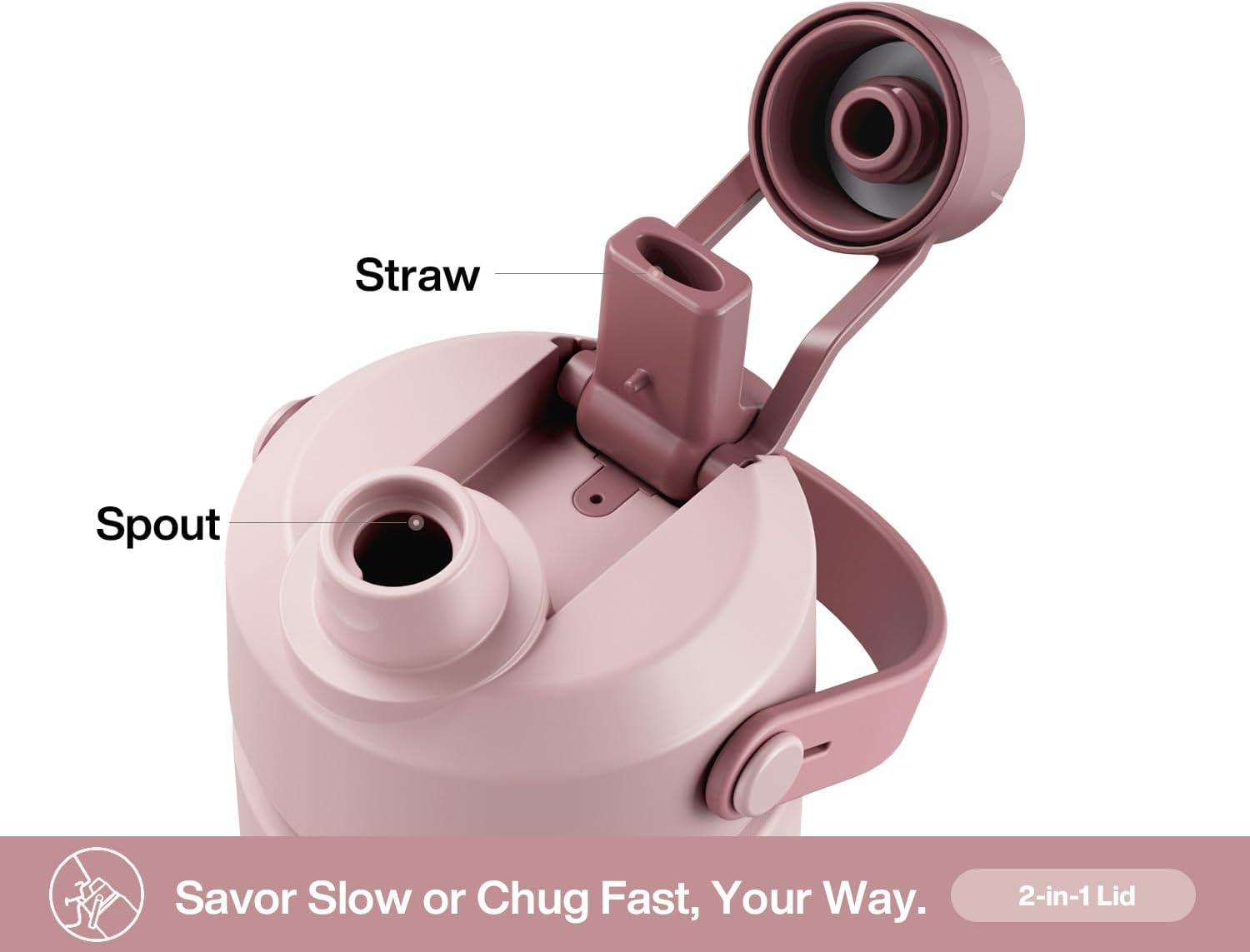 POWCAN 26 oz Insulated Water Bottle with 2-in-1 Straw and Spout Lid, Keep Cold 24H, Leak-Proof, Fits in Car Cup Holder, Stainless Steel Water Bottle for Sports, Travel, Gift and School (Cherry Meadow) - Image 4