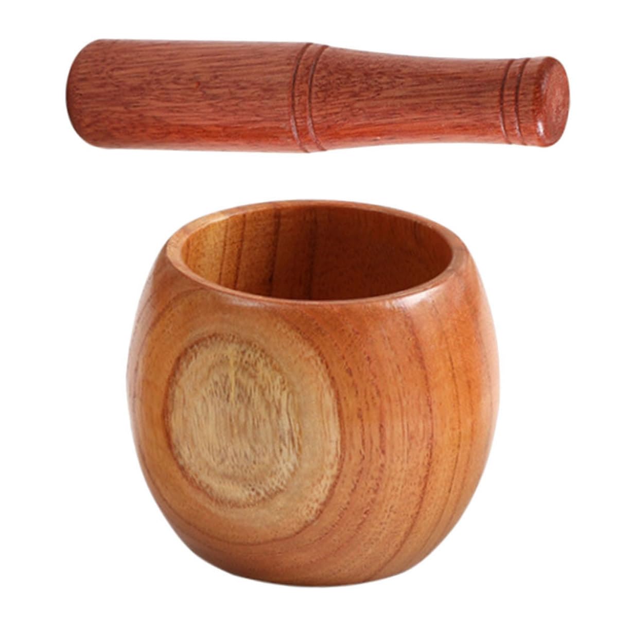 OUNONA Wooden Garlic Masher Traditional Kitchen Gadget for Crushing Garlic and Medicine Simple Design Smooth Base for Home Use