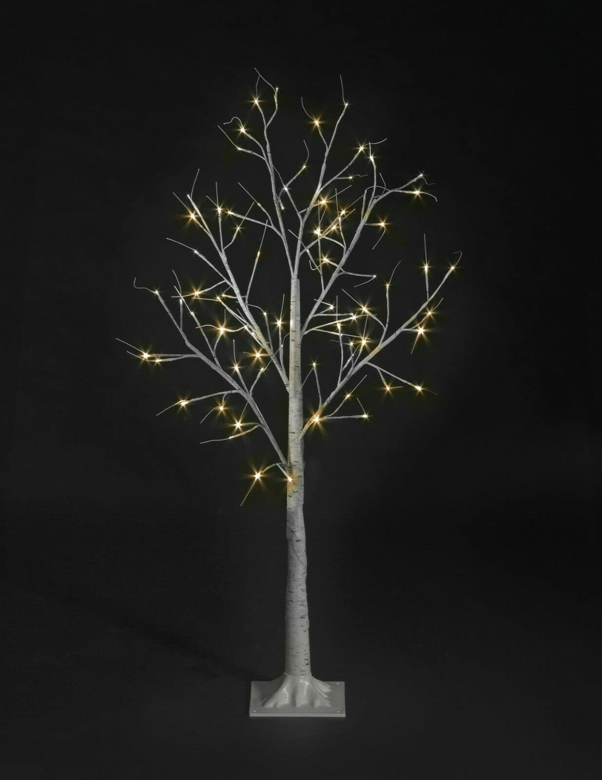 Garden Store Direct Warm White (Twinkle Effect) Gsd Christmas Pre-Lit Twig Tree - White Birch Outdoor And Indoor Decorative Festive Tree - Led Lights (120Cm (4Ft), )