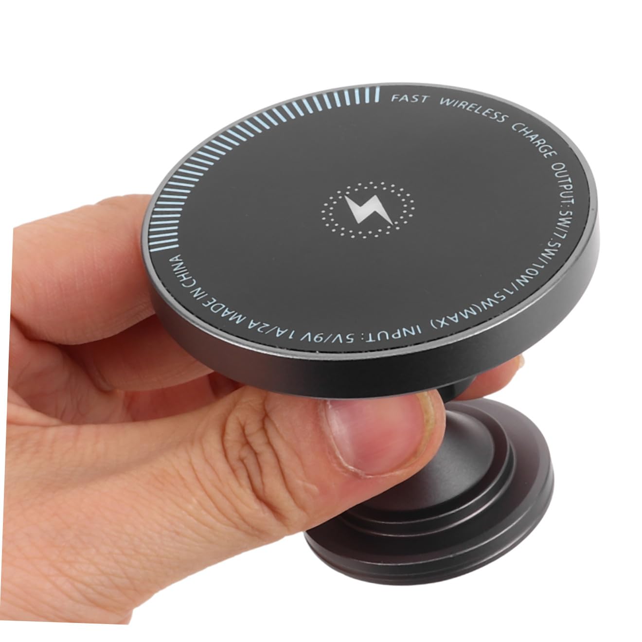 2 Piezas Cargador Inalámbrico para Coche con Soporte Ajustable para Móvil Base Magnética para Carga Rápida Accesorio Portátil Compatible con Center Console sin Cables y Ángulos
