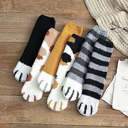6 Pair Winter Cat Claws Cute Thick Warm Sleep Floor Socks
