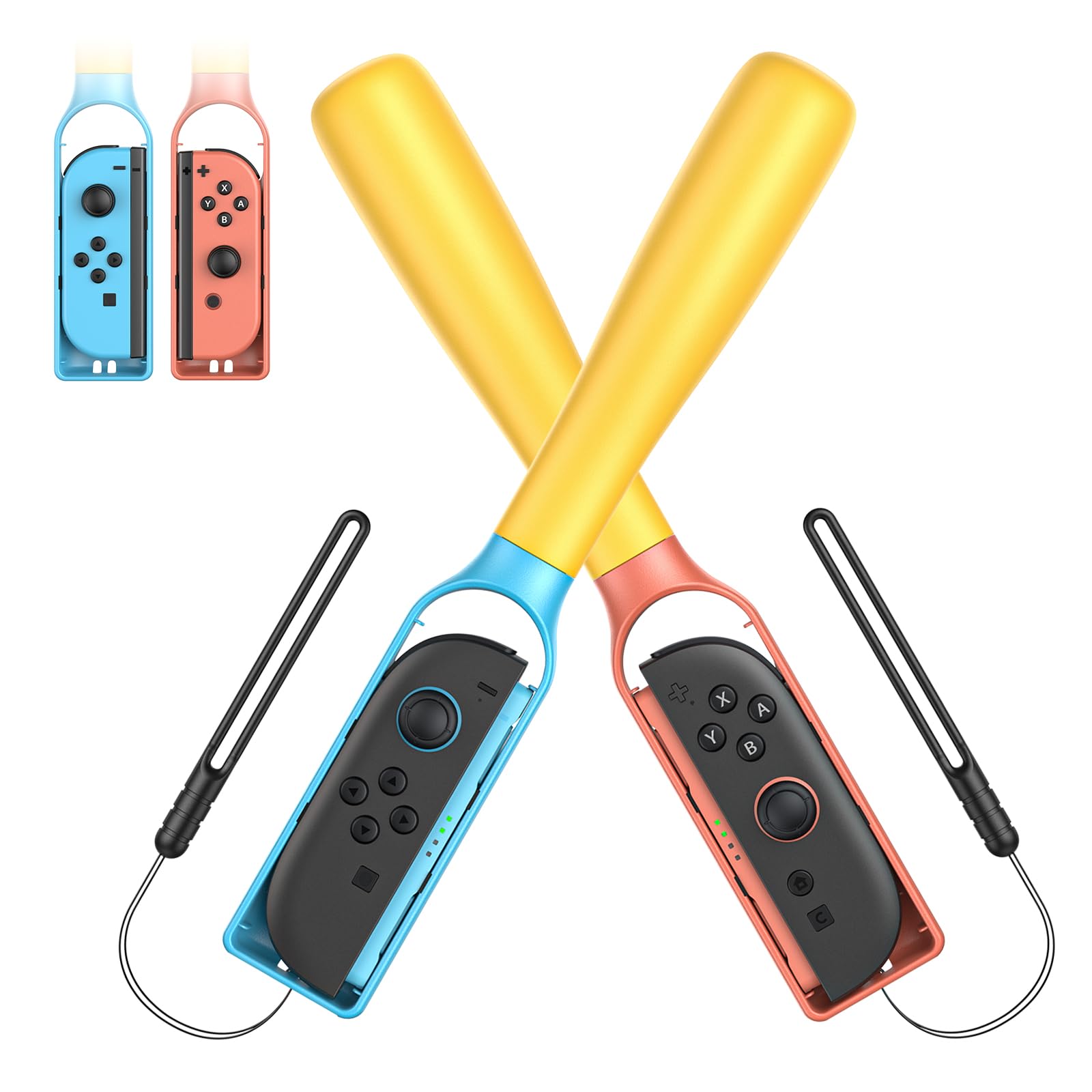 Photo 1 of [Switch 2/1 Compatible] Baseball Bat Handle Grip, Accessories for Nintendo Switch 2/ Nintendo Switch Baseball Game Used with motion-sensing Joy-Con, Somatosensory Baseball Grip NS Left & Right Handle