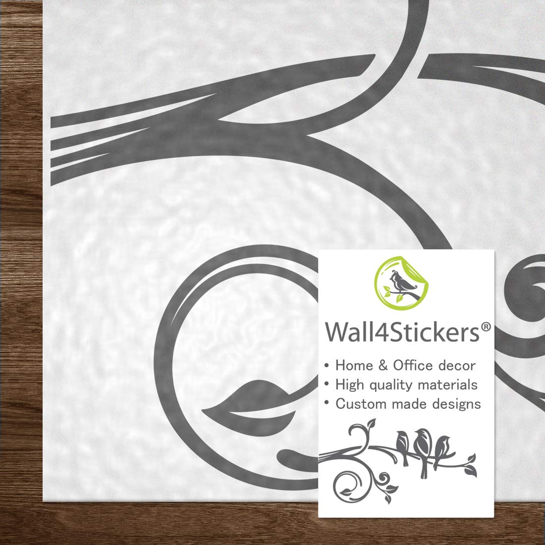 thumbnail: Muursticker Vogels Op Tak – Witte Kunst Sticker Voor Woonkamer, Keuken Of Deur | Zelfklevende Vinyl Decoratie, 450 X 535 Mm