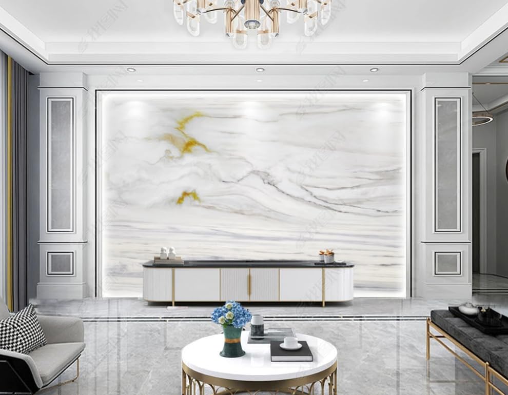 Papier Peint Intissé Effet Marbre de Luxe - Poster Géant Mural Haut de Gamme 350x256 cm
