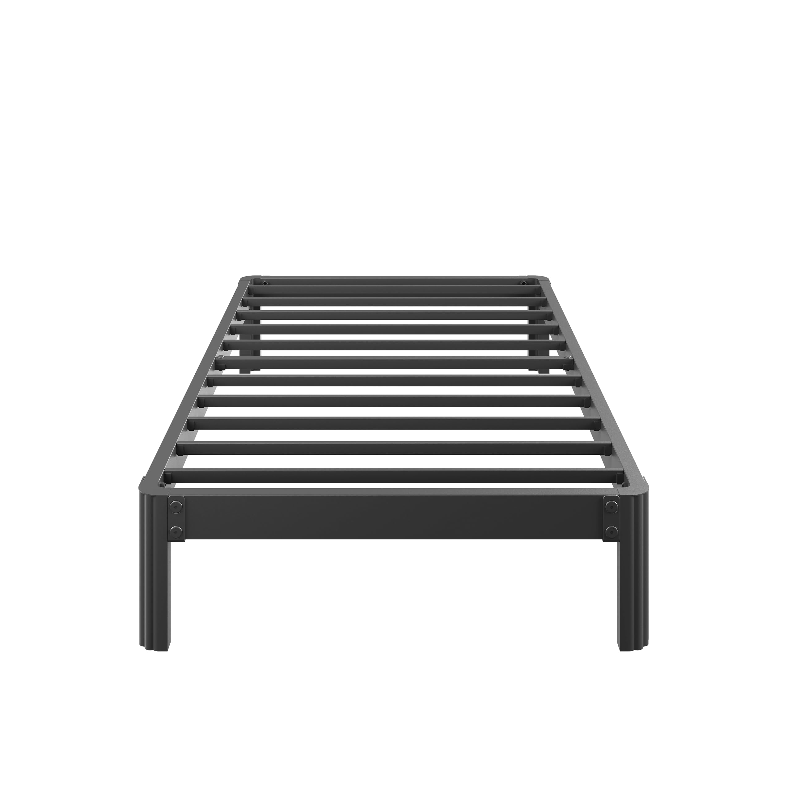 Photo 1 of **DIRT**ZIYOO 14 Inch Twin Size Metal Bed Frame, Heavy Duty Sturdy Platform with Steel Slat Support, No Box Spring Needed, Easy Assembly, Noise-Free Design, Under Bed Storage Space, Black
