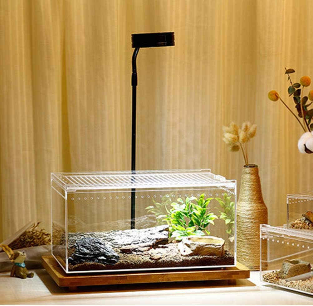 Aquarium Breeding Tank Transparent Reptile Feeding Box Clear Acrylic Terrarium Tank for Lizard Hermit Crabs Geckos Frogs Spider and Smaller Animal 30x20x15cm