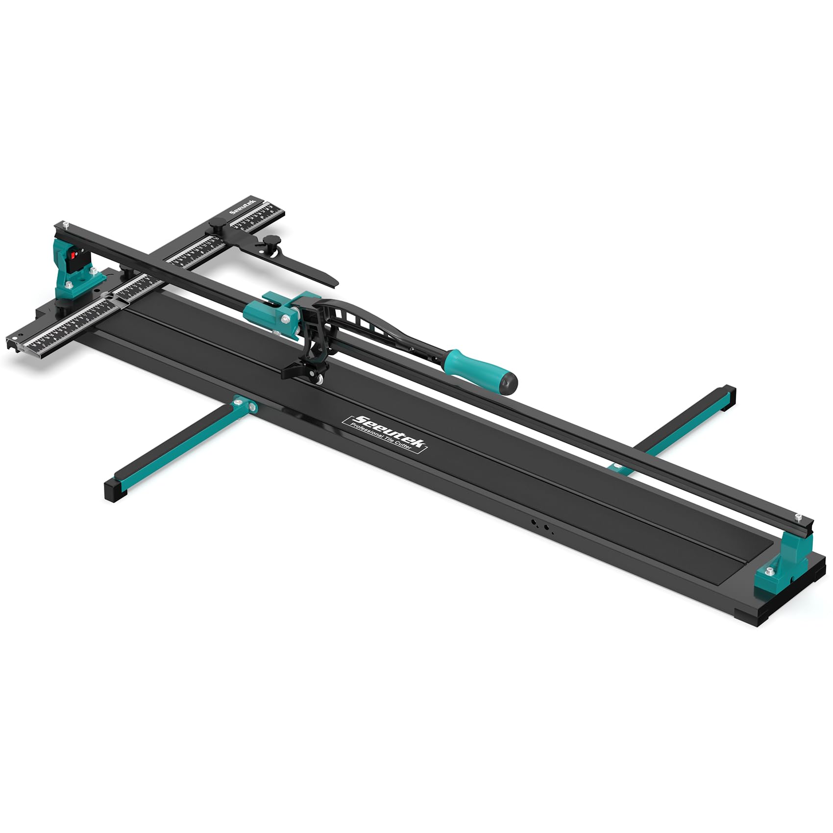 Seeutek - Cortador de azulejos manual de 122 cm, porcelana y cerámica con rueda de carburo de tungsteno, posicionamiento infrarrojo y soportes ajustables, apto para profesionales