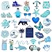 VSCO Stickers for Hydro Flask , 50 pcs Blue Waterproof Water Bottle Stickers for Hydroflasks, Laptop, Phone, Luggage, Skateboard, Guitar, Cute Vinyl Trendy Aesthetic Stickers for Girls, Kids, Teens