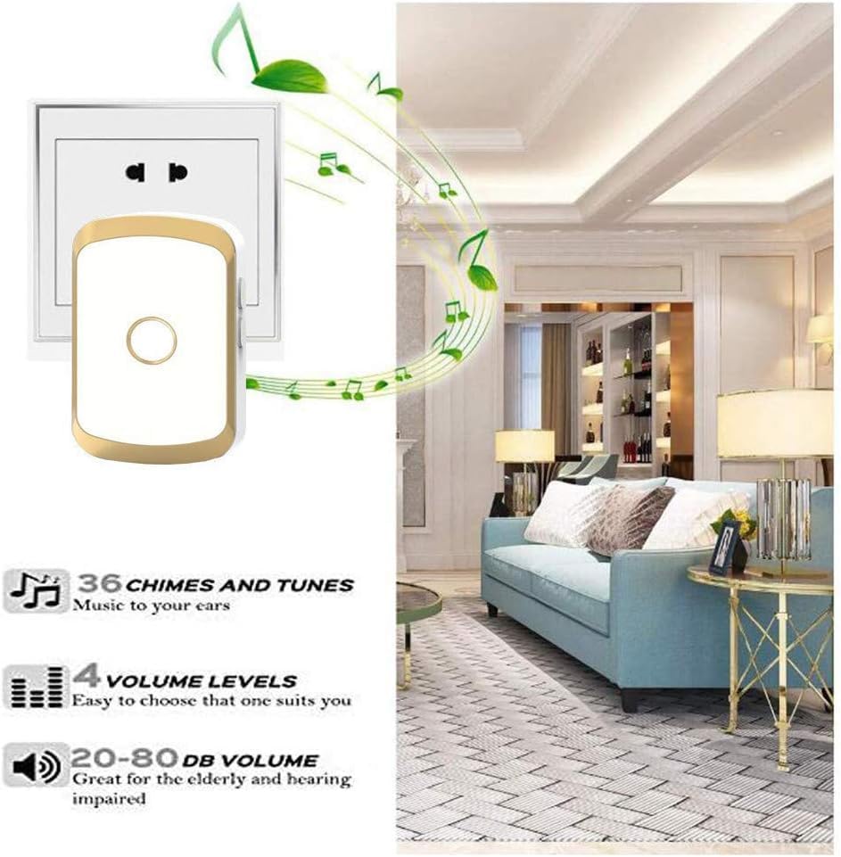 Sonnette sans fil 3 boutons et 2 recepteurs etanche 300m pour maison - 4